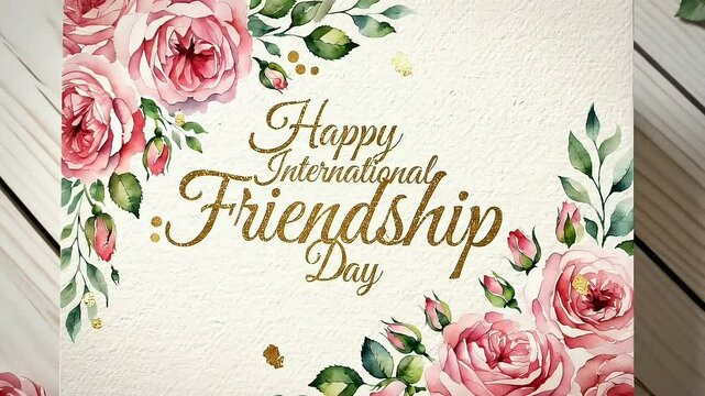 Happy international friendship day friendship friends celebrate floral greetings wishes 4k