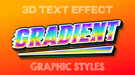 Multicolor 3D Text Effect with Gradient, Vibrant Editable Typography Style