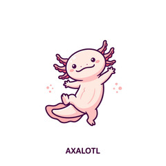 cute axolotl pet icon very cool