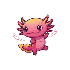 cute axolotl pet icon very cool
