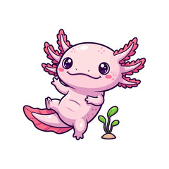 cute axolotl pet icon very cool