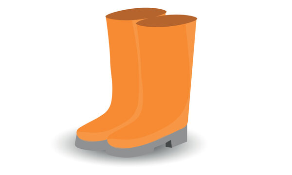 Vector illustration of yellow boots