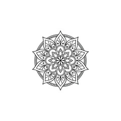 Circular pattern in the form of a mandala. Henna tatoo mandala. Mehndi style. Decorative pattern in oriental style. Coloring book page.