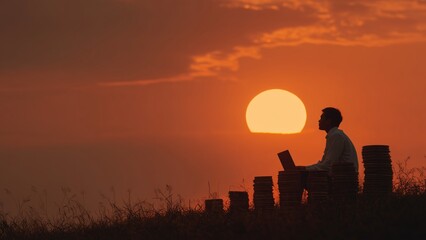 Fototapeta premium Financial Freedom Through Digital Ventures