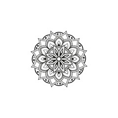 Circular pattern in the form of a mandala. Henna tatoo mandala. Mehndi style. Decorative pattern in oriental style. Coloring book page.