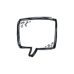 Doodle illustration of a speech bubble on isolated white background