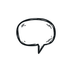 Doodle illustration of a speech bubble on isolated white background