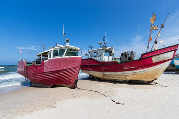 Kutry rybackie Jarosławiec, port rybacki.  © Jarosław