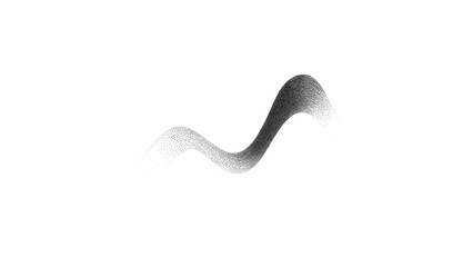 Abstract Black Dotted Wave, Dynamic S-Shaped Curve, Minimalist Design Element for Background or Overlay