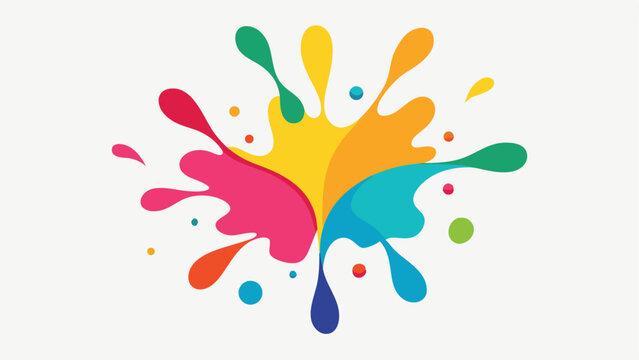 Colorful abstract paint splatter design with transparency for creative design projects