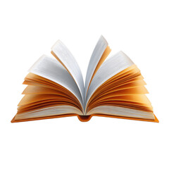 Fototapeta premium Book is open to a page with a white background. isolated-on-ransparent-3d-background