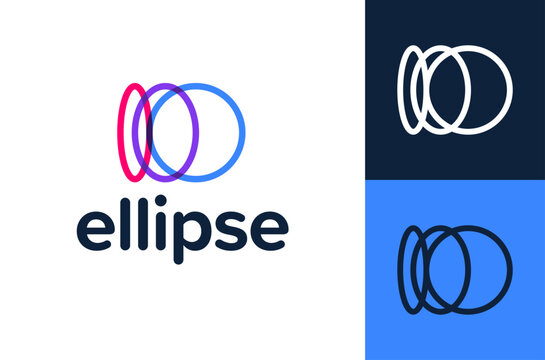 abstract ellipse logotype. Letter O Creative waves curving rings circles logo design template. Universal colorful lines creative vector icon sign logotype isolated on white background