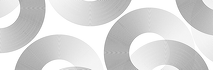 Abstract gold circle lines on dark background. Geometric stripe line art design. Vector illustration, eps10.