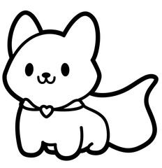cute hero dog silhouette