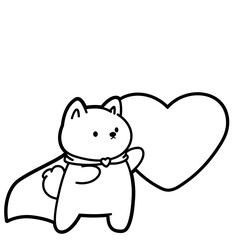 cute hero dog silhouette