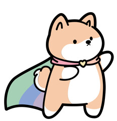 cute pride shiba inu