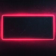 Obraz premium Offline banner red stream template design. Game broadcast media overlay with neon light frame. Abstract cover layout element for streamer. Social media button on channel interface.