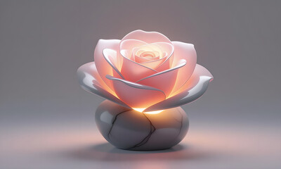 Elegant Rose Lamp: Interior Decor, Soft Lighting, Home Ambiance Concept