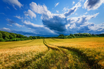 Sommergewitter und Kornfelder