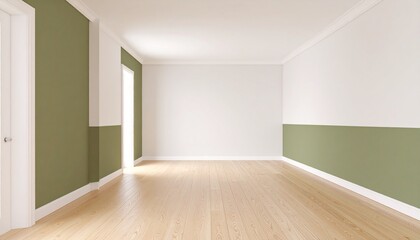 Fototapeta premium Two-Tone Wall in Minimal Room