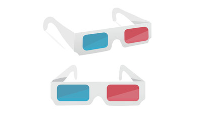 3d paper glasses stock vector illustration
