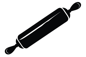Silhouette of Wooden Rolling Pin for Baking Dough and Pastry Preparation