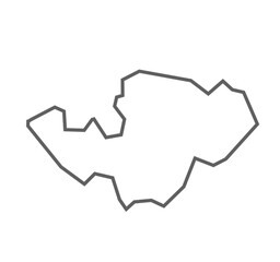 Ghaziabad District Vector Map with Bold Black Outline of Uttar Pradesh, India