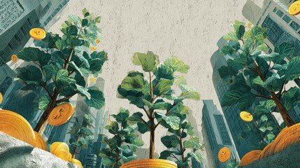 The imagery conveys the idea that innovation in the financial sector is the seed for growth, fostering a healthier and more sustainable financial ecosystem.