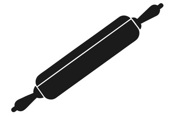 Black Rolling Pin for Baking, Flattening Dough, and Pastry Preparation in Kitchens