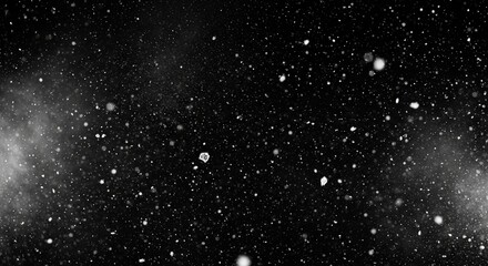 Abstract Monochrome Image Displays A Flurry Of White Specks Contrasted On Black Space Background