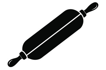 Black Rolling Pin Graphic Bakery, Kitchenware, and Cooking Utensil Illustration, Simple Design