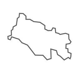 Kasganj (Kanshiram Nagar) District Vector Map with Bold Black Outline, Uttar Pradesh, india