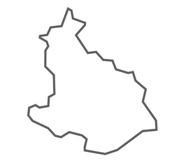 Kaushambi District Vector Map with Bold Black Outline, Uttar Pradesh, india