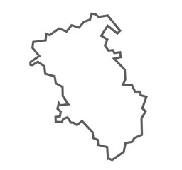Lucknow District Vector Map with Bold Black Outline, Uttar Pradesh, india
