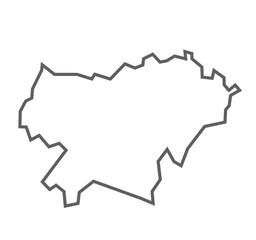 Mahoba District Vector Map with Bold Black Outline, Uttar Pradesh, india