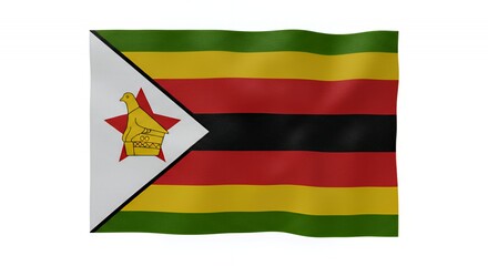 Zimbabwe's vibrant flag billows proudly, showcasing its rich history and national identity.