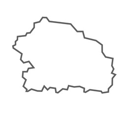 Mainpuri District Vector Map with Bold Black Outline, Uttar Pradesh, india