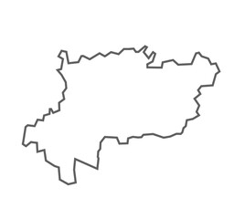 Mirzapur District Vector Map with Bold Black Outline, Uttar Pradesh, india