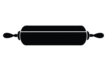 Simple Silhouette Illustration of a Wooden Rolling Pin for Baking Dough