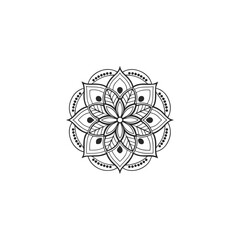 Circular pattern in the form of a mandala. Henna tatoo mandala. Mehndi style. Decorative pattern in oriental style. Coloring book page.