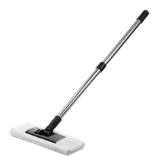 Modern mop with telescopic handle for home cleaning tasks isolated on transparent background