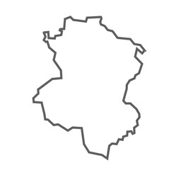 Prayagraj District Vector Map with Bold Black Outline, Uttar Pradesh, india