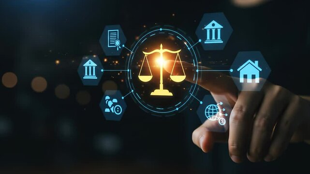 Legal Tech Innovation: Scales of Justice, Law, Finance, & Property Management with AI - Technology for Legal & Business Solutions