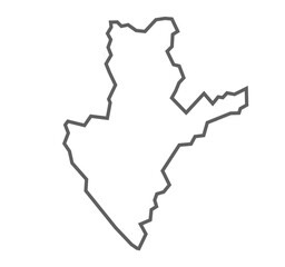 Sambhal (Bhimnagar) District Vector Map with Bold Black Outline, Uttar Pradesh, india