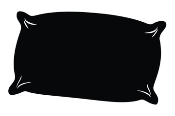 Black Pillow Silhouette with Curved Edges for Comfort, Relaxation, and Bedding Design
