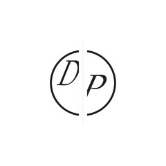 Initial Alphabet Design DP Monogram Simple Logo Unique Vector Circled Alphabet