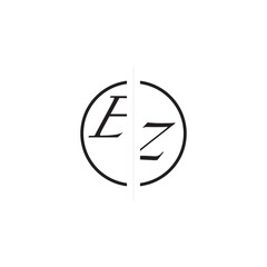 Initial Alphabet Design EZ Monogram Simple Logo Unique Vector Circled Alphabet