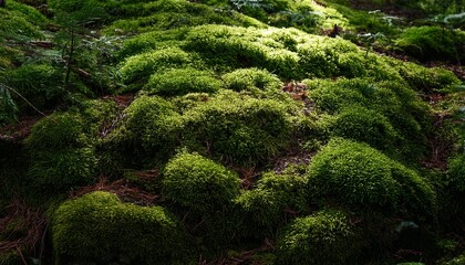 Naklejka premium moss covered forest ground n dark earthy texture