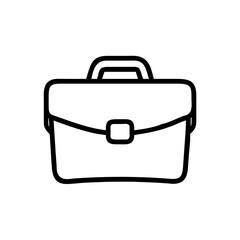 Briefcase icon in black line style on white background