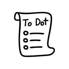 To-do list icon in hand-drawn black line style